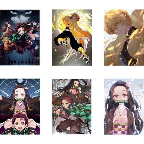 Anime Demon Slayer: Kimetsu No Yaiba Tanjirou Nezuko Manga Wall Poster for Living Room Home Decoration Hanging Painting Banner