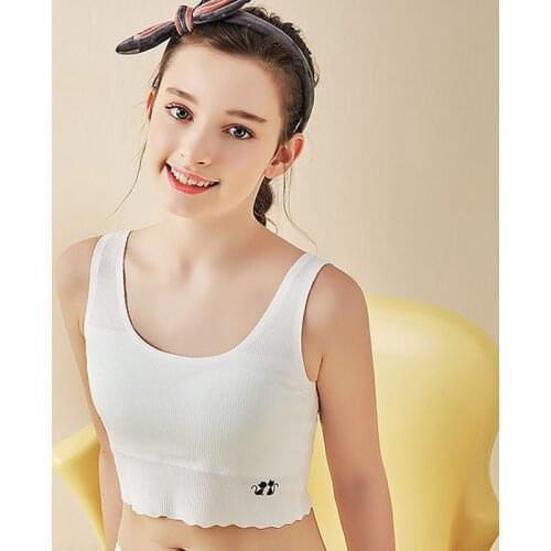 2021 new Girls Sports Bra Underwear for Teenager Brassiere New Style Cotton Soft Clothes for teenage Tank Top 8 9 10 11 12 years