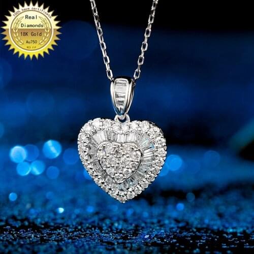 100% 18K white gold natural diamond necklace all use 0.3ct diamond and have certificate