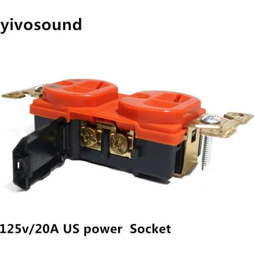 YIVOsound Hi Eed Power Socket HIFI US 20A 125V AC Power Receptacle Socket Red copper distributor Audio accessories