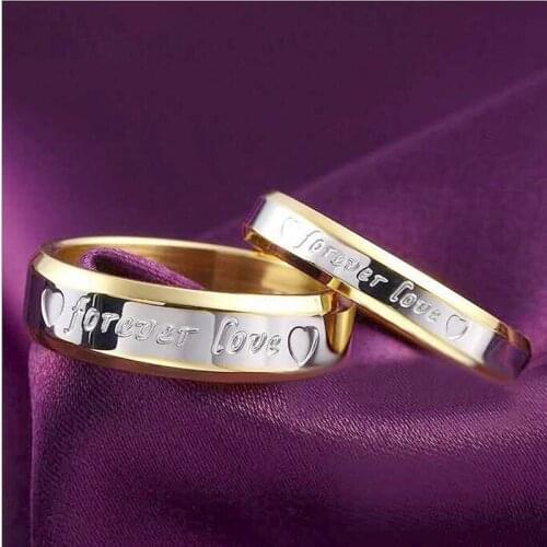 Romantic Design Stainless Steel Forever Love Ring For Couple Lover Valentine Day Anniversary Jewelry Gift