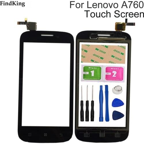 Touch Screen Glass For Lenovo A760 Touch Screen Digitizer Front Outer Glass Lens Sensor Mobile HighScreen Tools Adhesive+Wipes