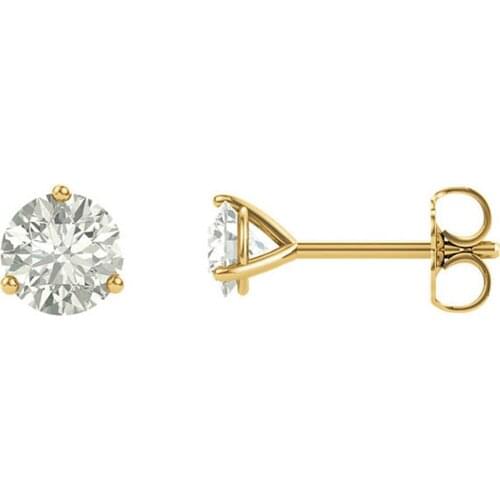 Moissanite earrings 0.50carat 5mm Diamond Stud Earrings 14k Yellow Gold ClassicDiamond Earrings Bridal or Birthday Gift