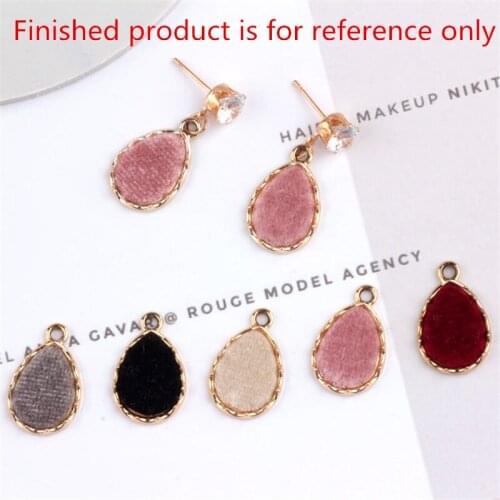 13*20MM Gold Tone Plated Alloy Setting Fur Balls Waterdrop Pendants DIY Jewelry Findings 20PCs 50PCS Floating Earring Charms