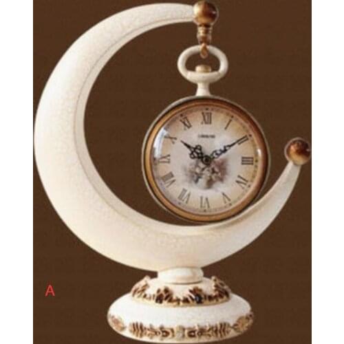 Resin living room clock creative European simple style vertical table clock craft clock decoration