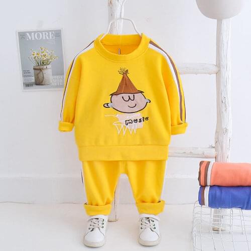 New Baby Boy Girls Cotton Clothes Spring Autumn Children sport Cartoon Hooded 2Pcs/sets Infant Kids Fashion Toddler Tracksuits