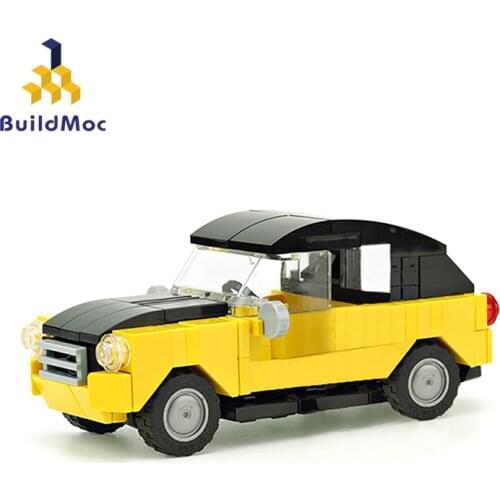 BuildMoc Technical Car Vintage Classic Car Toy Building Blocks MOC Creator Mini Vehicle Bricks Educational Toy For Children Gift