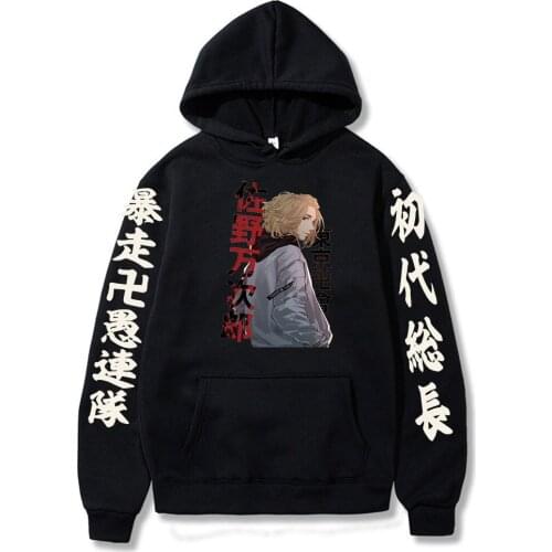 Tokyo Revengers Man Hoodie Hip Hop Anime Manjiro Sano Pullovers Tops Loose Long Sleeves Autumn Man Cloth