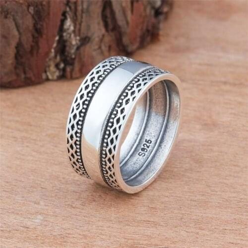 Vintage Silver Color Women Rings Lace Edge Wedding Bands Anniversary Alloy Jewelry For Women Christmas Gift