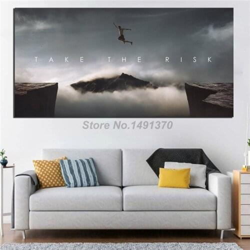 Take The Risk Poster Motivational Office Paintings On Canvas Modern Art Decorative Wall Pictures Home Decoration