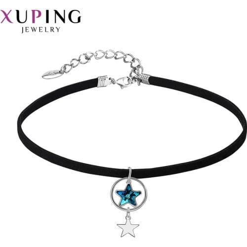 Xuping Jewelry European Style Chocker Necklace with Star Shape Crystals for Women 40550