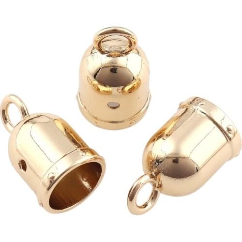 10pcs 26mm Gold Brass Clasps Hooks Cord End Cap For Jewelry Making Cord Ends Caps DIY Jewelry Findings Craft