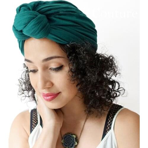 2021 Women Turban bonnet soild color cotton top knot turban caps african twist headwrap Ladies head wraps India Hat Chemo Cap