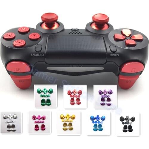 1set Customs Metal Bullet Buttons thumbstick cap L1 R1 L2 R2 Dpad Aluminum Buttons for PS4 Controller Dualshock 4 JDM001 JDM011