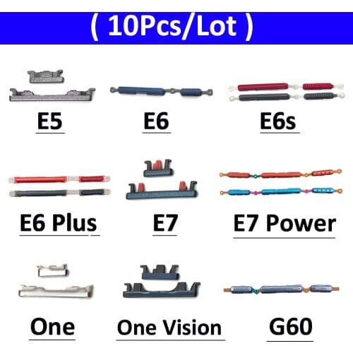 10Pcs/Lot, Power Button+Volume Side Button For Moto E6S E6 E5 E 2020 / For Moto One Replacement Parts