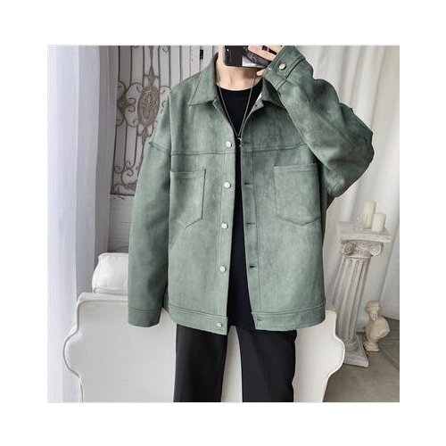 2021 Mens Tide Streetwear Bomber Jacket Leisure Fashion Coats Loose Black/Apricot/blue/green High-quality Outerwear Size M-2XL