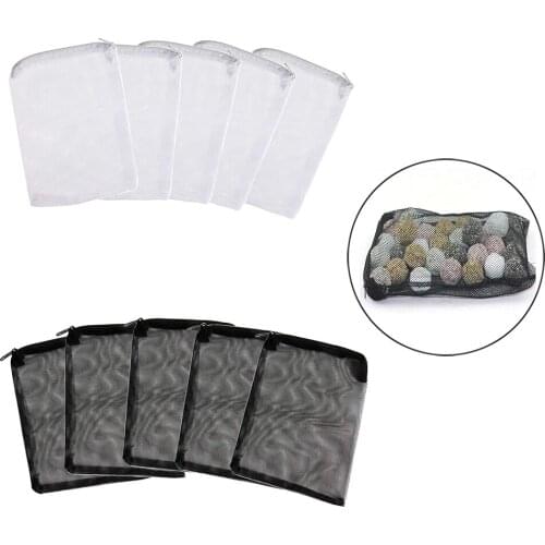 5Pcs Aquarium Fish Tank Filter Net Mesh Bag with Zipper for Filter Media Materials Bio Ball Carbon Ammonia Storage Isolation