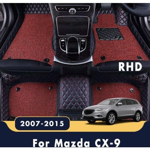 RHD Car Floor Mats Double Layer Wire Loop Accessories Carpets For Mazda CX-9 CX9 2015 2014 2013 2012 2011 2010 2009 2008 2007