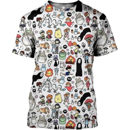 PLstar Cosmos Brand Fashion men t-shirt Studio Ghibli Anime 3D All Over Printed Unisex T Shirt summer streetwear Casual tshirts