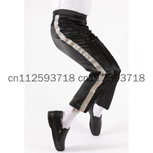 MJ Michael Jackson Black Billie Jean Entertainers Straight Silver Trousers Pants