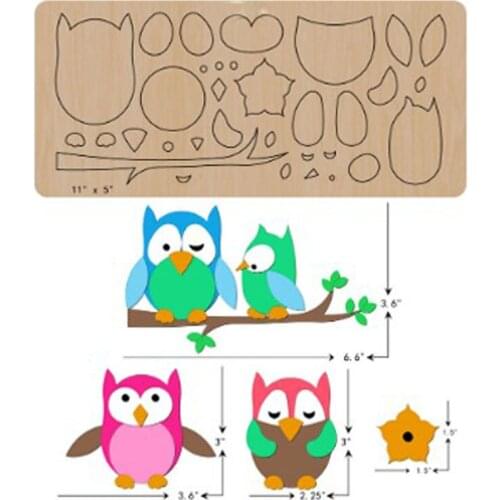 Owl Couples Wooden Cutting Die Mold Wood Dies For DIY Leather Cloth Doll Fit Common Die Cutting Machines