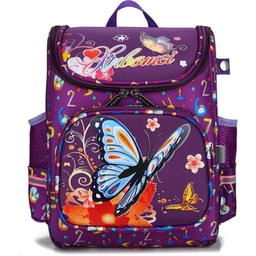 Children Bags for girls Kids butterfly Schoolbag Backpack EVA Folded Orthopedic Children School Bags For Boys and girls Mochila