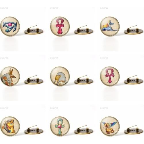 Ancient Eye of Horus Brooch Pins Ancient God Horus Egypt Jewelry for Men Women Clothing Accessories