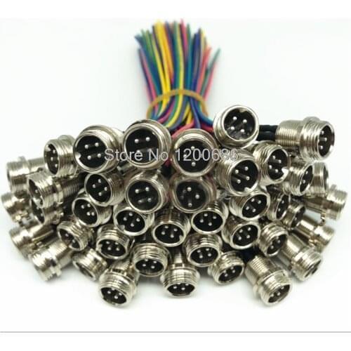 GX12 GX12-4-5 2/3/4/5/6/7/8/9/10 plug-in Aviation Plug Socket Connector With 15cm 22AWG