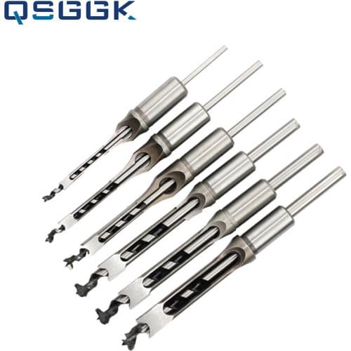 Woodworking Tools Drill Bits High-Carbon Steel Square Hole Drill Deep Mortising Chisel 6.35-12.7MM Aperture Quality Efficient