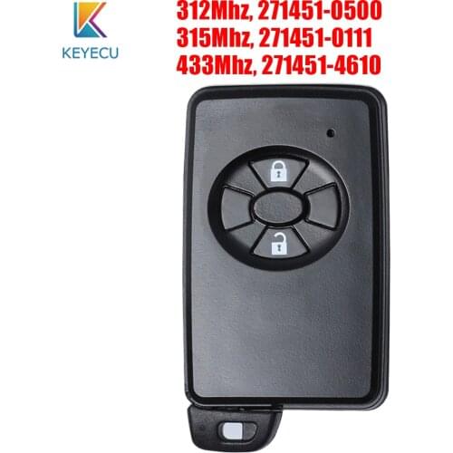 Keyecu 271451-0500 / 0111 / 4610 Smart Remote Car Key Fob 2 Buttons for Toyota Corolla Auris RAV4 Vanguard Premio Blade