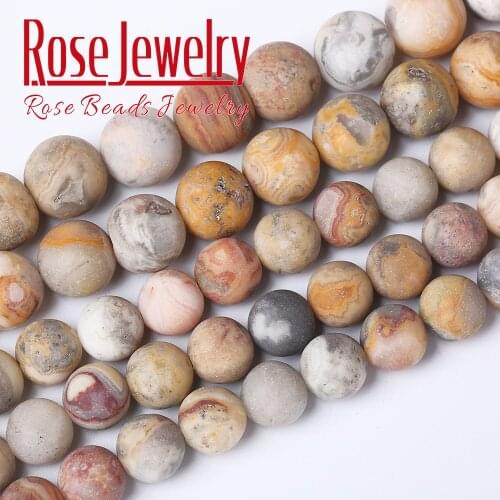 Natural Stone Round Matte Crazy Lace Agates Loose Beads 15" Strand 4 6 8 10 12 Mm for DIY Jewelry Making Bracelets