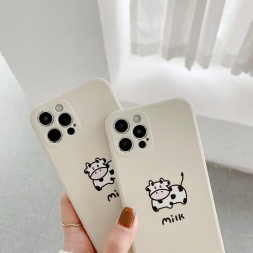 Cute Pattern Milk Case For Huawei P30 P40 Lite P Smart Z Mate 20 Honor 8X 9A 10 10i 20 30 Lite Liquid Silicone Back Cover