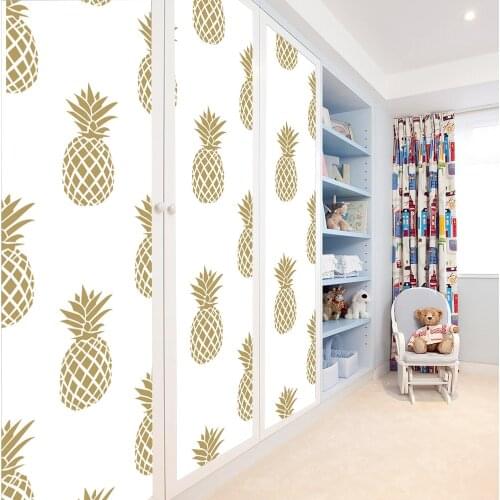 Hot selling Simple decoration Gold Pineapple Creative waterproof self-adhesive wallpaper Multifunction wallsticker tablecloths