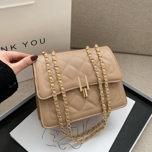 Fashion simple small square bag womens designer high quality chain mobile phone shoulder handbags satchels chain crossbody bag