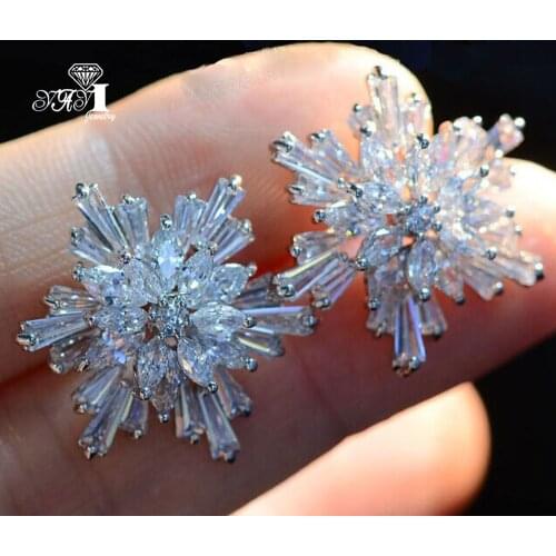 YaYI Fashion Princess Cut White Natural Cubic Zirconia Silver Color Wedding Party Lover Wear Ear Stud Precious Tassel Earrings