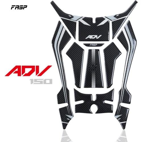 Motorcycle tank pad carbon fiber stickers 3D gel protect fishbone from scratching decorative decals for ADV150 ADV 150