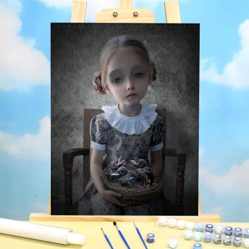 Woman Girl DIY Painting By Numbers Complete Kit Acrylic Paints 50*70 Paiting By Numbers Wall Decoration Crafts For Wholesale