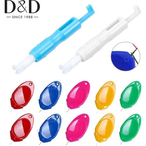 22Pcs Needle Threader for Hand Sewing Plastic Wire Loop DIY Simple Needle Threader for Sewing Machine Threading Tool