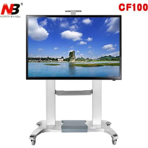NB CF100 Luxury Heavy Duty Aluminum 60-100inch LED LCD TV Mobile Cart Free Lifting And Extension Base