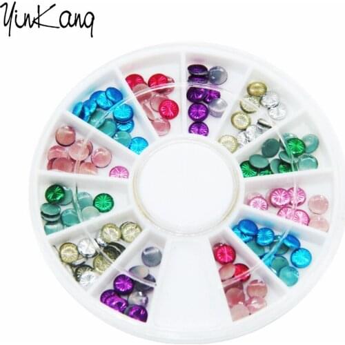 Top Nail Shiny 6Color Horse Eye Design Acrylic Wheel Glitter Rhinestone Manicure Tips For Charms 3D Nail Art Decorations
