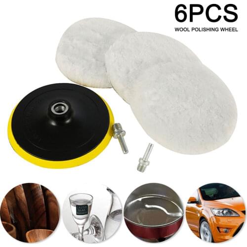 6/7 Inch Universal Car Polish Pad Soft Wool Waxing Polishing Discs Polisher Machine Wax Buffer Kit Car Care Cleaning Accessories