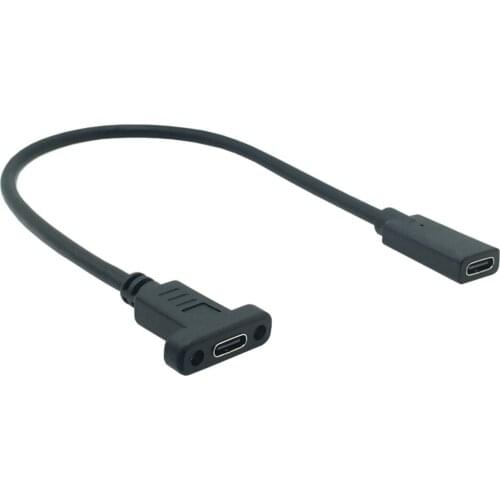 USB C Cable Female to Female Type C Adapter USB-C Adaptor with Panel Mount Screw USB 3.1 Type-C Connector Converter 10Gbps