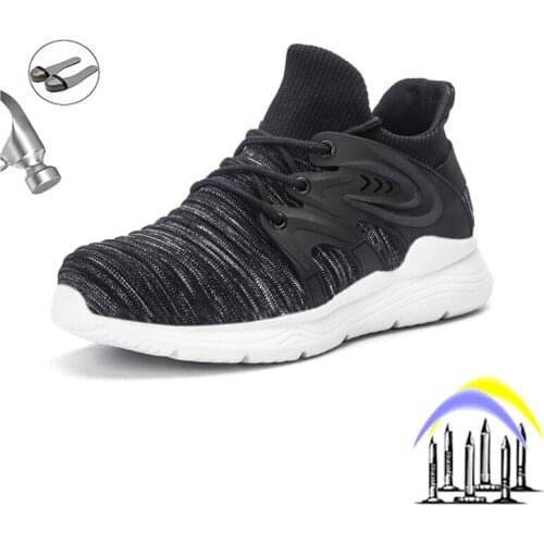 High Quality Mens Safety Shoes Steel Toe Cap Work Boots Indestructible Anti-piercing Anti-smash Non-Slip Breathable Sneakers