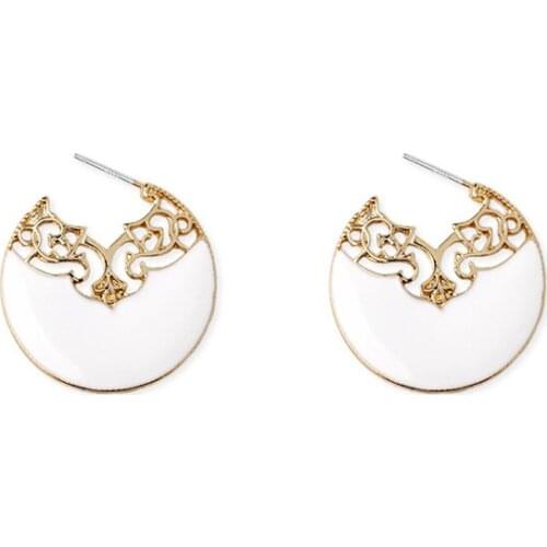 WTLTC White Color Coin Hoop Earrings for Women Statement Big Wrapped Earrings Vintage Inspired Large Earrings Fashion Jewelry