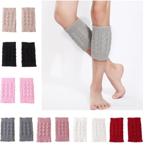 One Pair Winter Thick Warm Knitted Leg Warmers Socks Boot Cover Stripe For Women Lace Stretch Boot Leg Cuffs Boot Socks