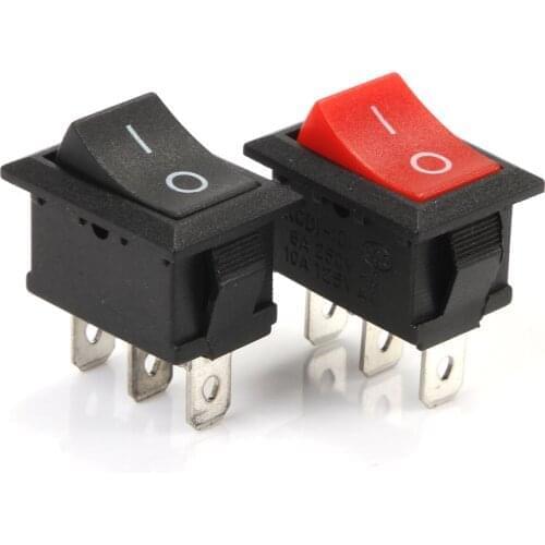 10/20PCS Black/Red on off 3 pin 21*15mm Auto Boat Marine Toggle Rocker Switch 6A 250v