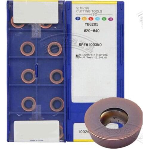 10pcs RPEW1003M0 YBG205 RPEW1003MO M20-M40 insert Processing of stainless steel