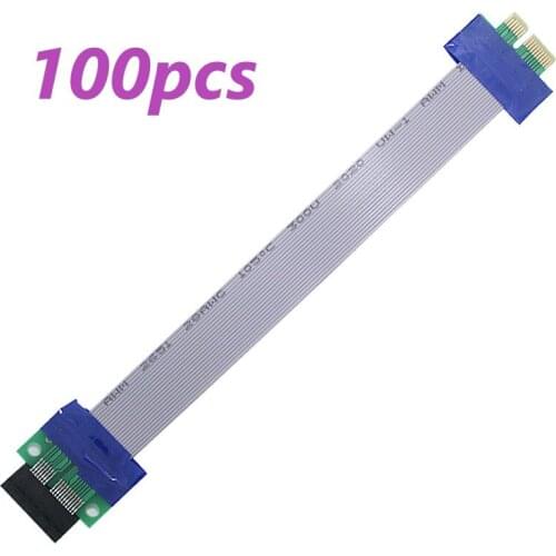 100pcs PCI Express Flex Relocate Cable PCI-E 1X to 1x Slot Riser Card Extender Extension Ribbon for Bitcoin Miner