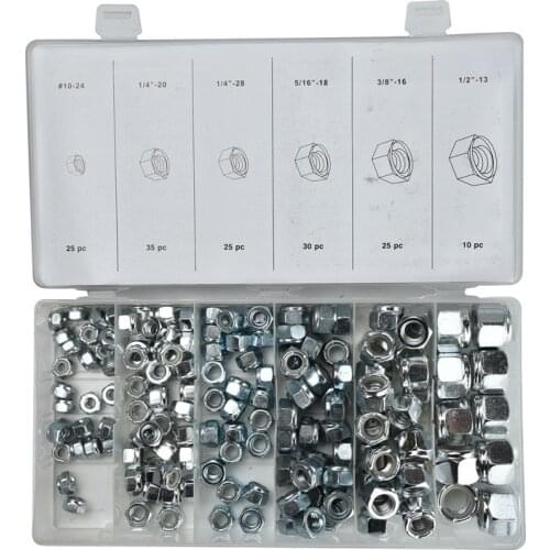 150PCS Hex Nut Cap Screw Nut Nylon Locknut Sets/Car Motor Washing Machine Screws Inch Hardware Accessories Kit/Set