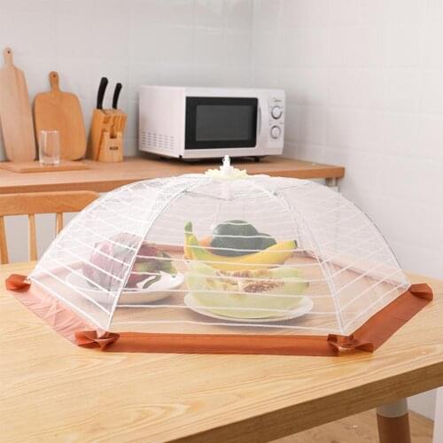 3PCS Kitchen Food Cover Anti-flies Table Cover Bud Silk Screen Yarn Folding Dish Cover Mesh Large Food Covers For Home Kitchen